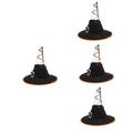 USHOBE 4pcs Witch Hat Witch Cap Witch Props Costume Halloween Party Prop Hat Halloween Headwear Witch Top Hat Witch Party Hat Girl Hat Halloween Hat Apparel Fabric Cosplay