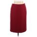 Evan Picone Casual Skirt: Burgundy Chevron/Herringbone Bottoms - Women's Size 14