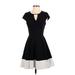 JB by Julie Brown Casual Dress - A-Line: Black Solid Dresses - Women's Size P