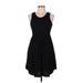 HiMONE Casual Dress - A-Line Scoop Neck Sleeveless: Black Print Dresses - Women's Size Medium