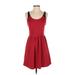 Green Envelope Casual Dress - Party Scoop Neck Sleeveless: Red Solid Dresses - Women's Size Small