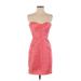 BCBGMAXAZRIA Cocktail Dress Strapless Sleeveless: Pink Solid Dresses - Women's Size 4