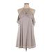 One Clothing Cocktail Dress - A-Line High Neck Sleeveless: Gray Print Dresses - Women's Size Medium