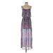 Fire Los Angeles Casual Dress - Midi Scoop Neck Sleeveless: Purple Dresses - Women's Size Small