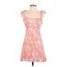 Audrey 3+1 Casual Dress - Mini Sweetheart Sleeveless: Pink Print Dresses - Women's Size Small