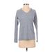 Under Armour Long Sleeve T-Shirt: Gray Print Tops - Women's Size Small