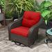 Winston Porter Mudassir Swivel Wicker Outdoor Lounge Chair Wicker/Rattan in Black/Brown | 33.5 H x 35.4 W x 35.8 D in | Wayfair