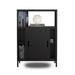 Latitude Run® Dichelle 27.5" Wide 3 - Shelf Storage Cabinet Stainless Steel in Black/Gray | 39.3 H x 27.5 W x 13.6 D in | Wayfair