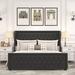 Ivy Bronx Kaiyah Bed Wood & /Upholstered/Velvet in Black | 52.5 H x 64 W x 85.8 D in | Wayfair 80618B67750A4294AE7B10F818DB0AD4