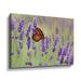 Ebern Designs English Lavender & Butterfly by Julie Peterson - Print on Canvas in Green/Indigo | 14 H x 18 W x 2 D in | Wayfair