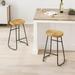 17 Stories Sirp Solid Wood 29.53" Bar Stool Wood/Metal in Brown/Green | 29.53 H x 21.65 W x 17.72 D in | Wayfair 86F9FC8CB212462CBFBBE26E9531F337