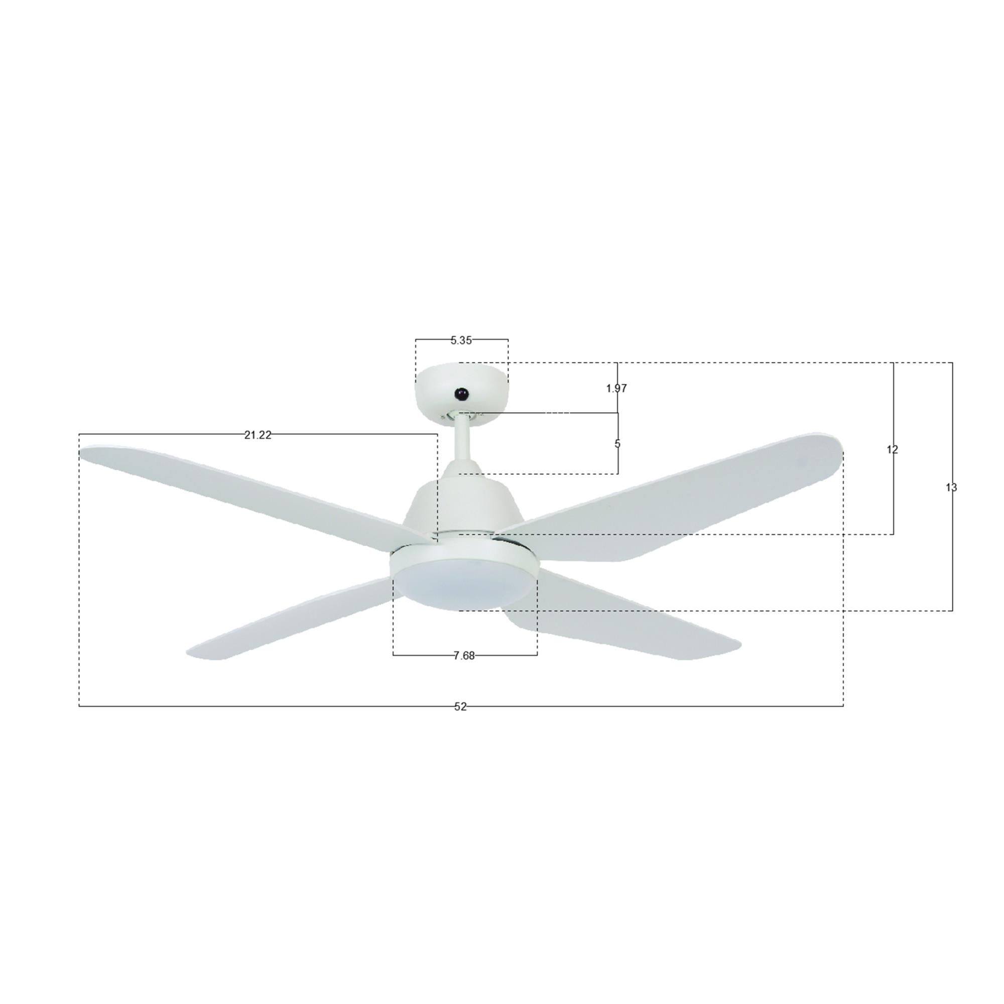 Beacon Lighting Aria 52 Inch Ceiling Fan with Light Kit - 21299401