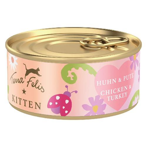 18x70g Terra Felis Kitten Huhn & Pute Katzenfutter nass