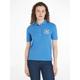Poloshirt TOMMY HILFIGER "REG CREST EMB POLO SS" Gr. M (38), blau (blue_spell) Damen Shirts Jersey
