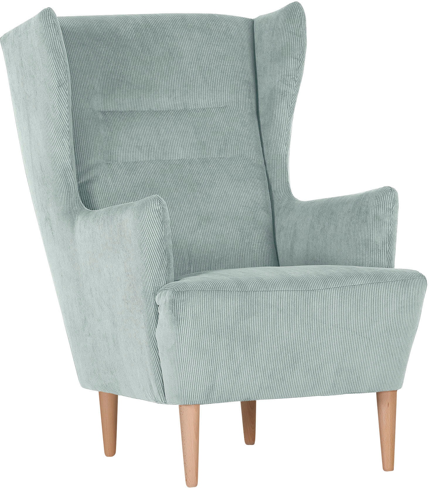 Ohrensessel GUTMANN FACTORY, blau (eisblau), B:70cm H:104cm T:90cm, 88% Polyester 12% Nylon, Sessel, Ohrensessel