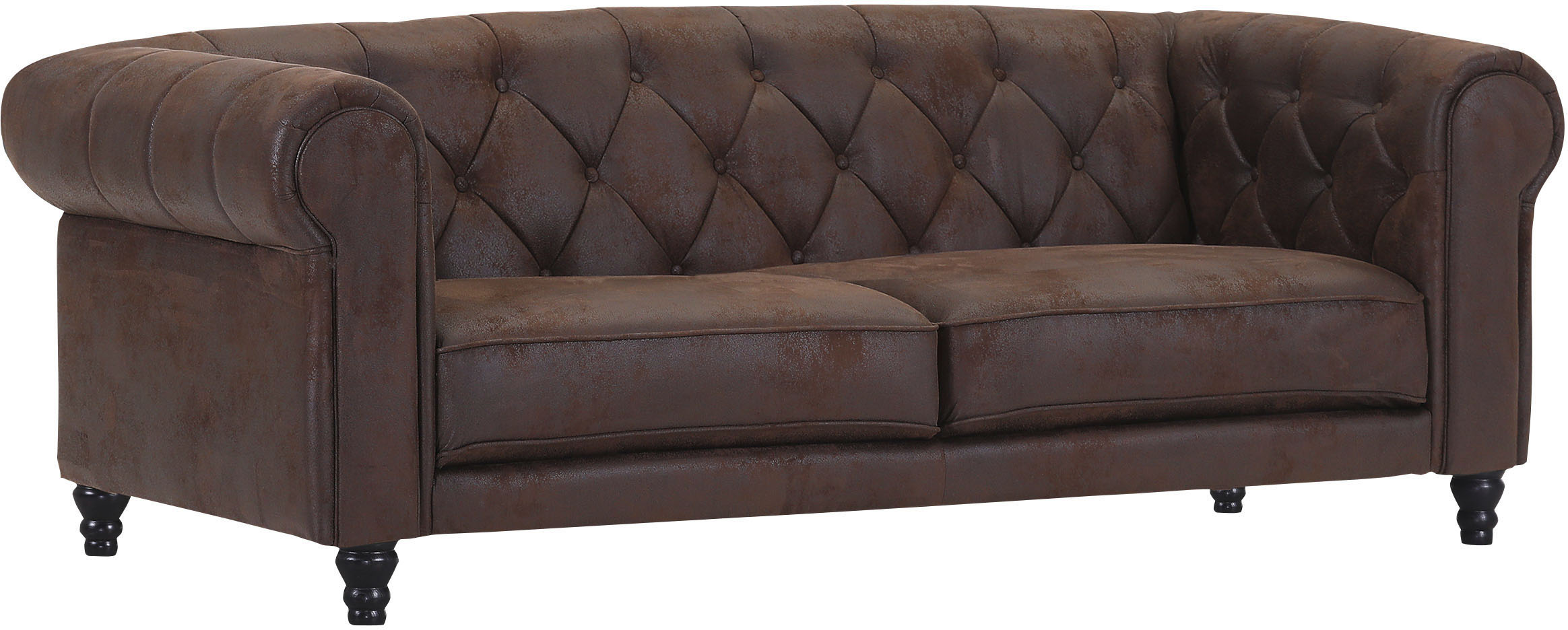 2,5-Sitzer GUTMANN FACTORY, braun (braun antik), B:195cm H:75cm T:90cm, 100% Polyester, Sofas