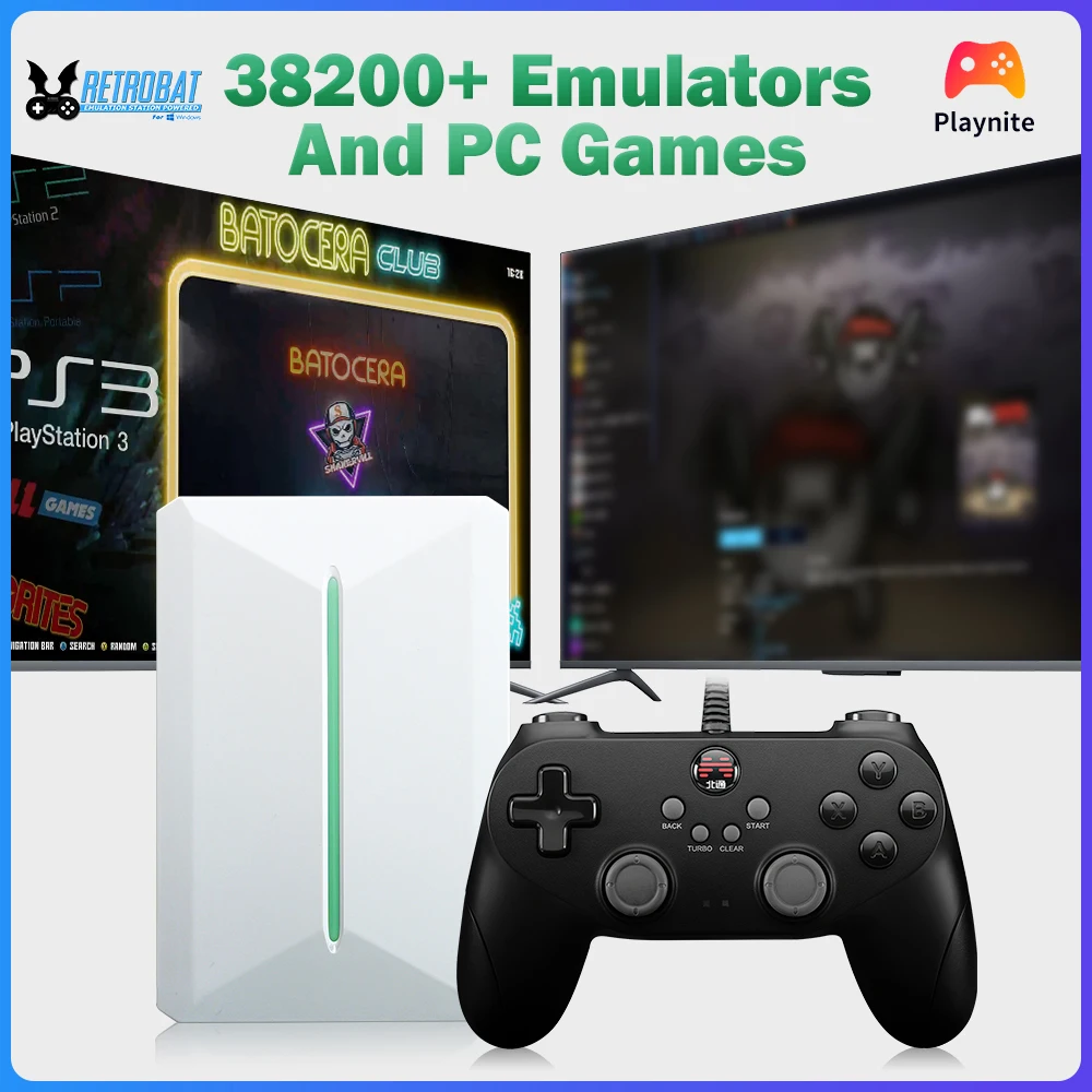 Retro Gaming HDD Spielkonsole Retrobat&Playnite 38200+ AAA&Retro Spiele für PC/Laptop für PS3/PS2/WII/WIIU/SWITCH/PS1/N64/DC/MAME
