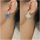 Asymmetric Enamel Oil Rhombus Shape Stud Earrings for Women Geometry Fashion Imitation Pearl Vintage