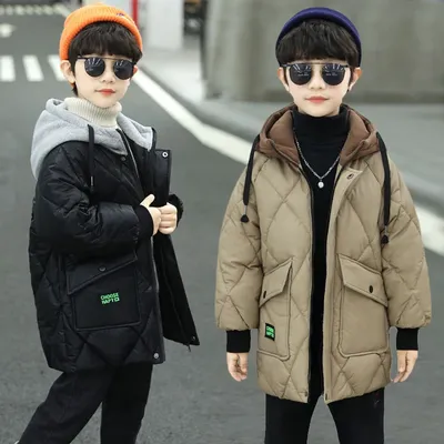 2024 neue Teen Boys Winter mäntel plus Samt warme Kinder jacke Mode Reiß verschluss Kapuze Kinder Oberbekleidung Kleidung 4 6 8 10 12 14 Jahre