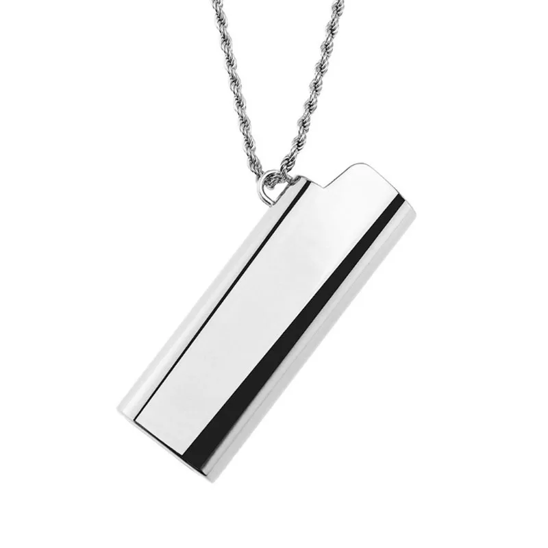 Medium/Standard Größe Feuerzeuge Fall Halskette Anhänger Trendy Hip Hop Schmuck Feuerzeug Abdeckung Halter Für Bic J3 J6 Feuerzeug