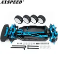 AXSPEED Metal&Plastic Chassis Frame Body Shell Assembled Set for Tamiya TT02 1/10 RC Model Car