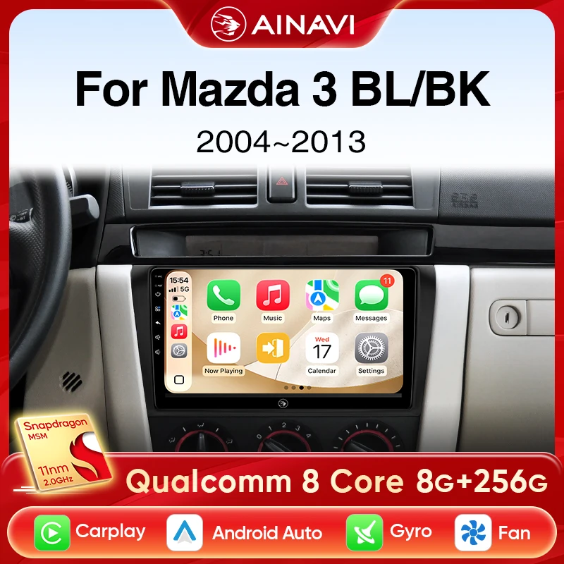 Ainavi Auto Radio Für Mazda 3 BK BL Serie 2004-2013 Drahtlose Android Auto Carplay Auto Multimedia Video Player 2 Din Image