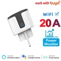 Smart Socket WiFi EU Plug 20A With Power Monitoring Timer Home Outlet Support Google Alice