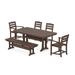 POLYWOOD La Casa Cafe 6-Piece Dining Set with Trestle Legs in Mahogany