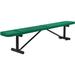 8 ft. Outdoor Steel Flat Bench with Perforated Metal - Green