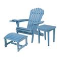 35 x 32 x 28 in. Foldable Chair with Cup Holder & Ottoman Sky Blue