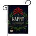 BD-XM-G-114149-IP-DB-D-US17-BD 13 x 18.5 in. Happy Holidays Wreath Burlap Winter Christmas Impressions Decorative Vertical Double Sided Garden Flag