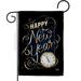13 x 18.5 in. New Year Clock Garden Flag with Winter Double-Sided Decorative Vertical Flags House Decoration Banner Yard Gift