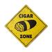 Cigar Vintage Crossing Sign Zone Xing | Indoor/Outdoor Plastic | 12 Tall rustic smoker box Cuban cigars shop lover Cuba tobacconist smoking