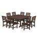 POLYWOOD Lakeside 9-Piece Nautical Trestle Dining Set in Mahogany