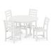 POLYWOOD La Casa Cafe Side Chair 5-Piece Round Farmhouse Dining Set in White
