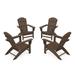 POLYWOOD Nautical 4-Piece Adirondack Conversation Set in Mahogany