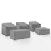 30 x 36.5 x 33 in. Outdoor Sectional Furniture Cover Set Gray - 5 Piece