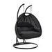 Mendoza Wicker Hanging 2 Person Egg Swing Chair with Dark Grey Cushion Charcoal