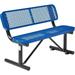 4 ft. Outdoor Steel Bench with Backrest & Expanded Metal - Blue