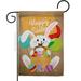 Colorful Happy Easter Egg with Bunny Springtime Double-Sided Decorative Garden Flag Multi Color