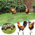 2PC Rooster Chicken Yard Art Acrylic Outdoor Rooster Decorations Outdoor Garden Statues Rooster Chicken Ornaments Patio Yard Poultry Art for Backyard Lawn Pathway Lawn Garden Decoration