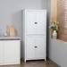 72" Freestanding 4-Door Kitchen Pantry, Storage Cabinet Organizer with 4-Tiers, and Adjustable Shelves