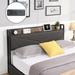 Queen Bed Frame, Storage Headboard with Charging Station