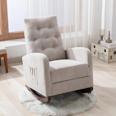 Modern Rocking Chair Sofa Nursery Single Sofa Nap Chair Slipper Chair