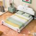Full Size Upholstered Platform Bed with Sturdy Cartoon Headboard and Footboard - Cute and Convenient