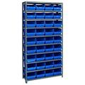 1275-207 Steel Shelving with 36 6 in. Shelf Bins Blue - 36 x 12 x 75 in.