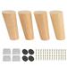 5 Inch / 12cm Solid Wood Round Furniture Legs Btowin VCF 4Pcs Mid-Century Modern Oblique Tapered Varnish DIY Replacement Feet with & Mounting Plate & Screws for Sofa Armchair Cabinet TV Stand