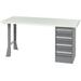 60 x 30 in. Pedestal Workbench with 4 Drawers - Plastic Laminate Square Edge - Gray