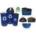 SC35P-02-BS-RHS 35 Gallon Perforated Recycling Receptacle- Blue Streak II - 1 Round Opening