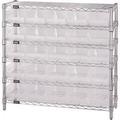 Quantum Storage 6 Shelf Wire Shelving Unit With 25 Clear Plastic Storage Bins